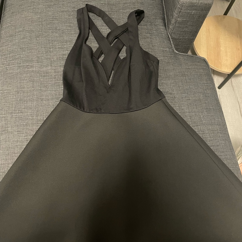 Black dress, fit and flare
